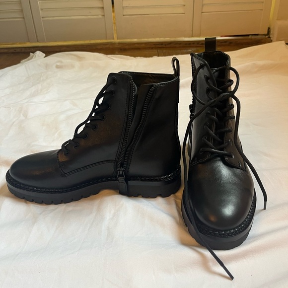 Vince. Women’s Cabria Leather Lug Boots - Picture 3 of 8